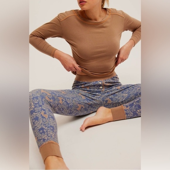 Free People Other - NWT Free People Intimately Chill Evening PJ Set S in Night Sky Combo New 2 Piece
